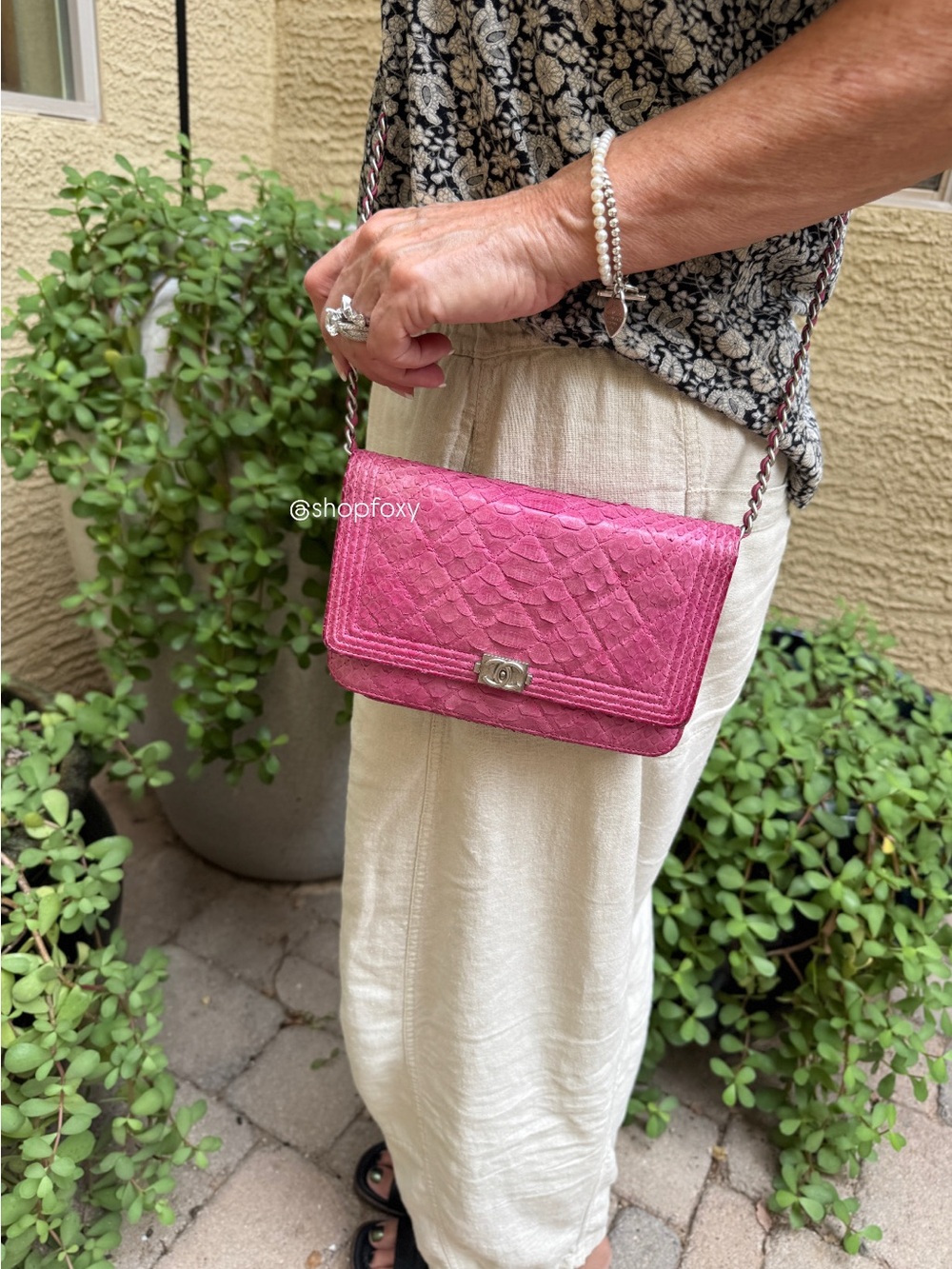 Chanel Exotic Python Boy WOC Wallet on Chain Crossbody